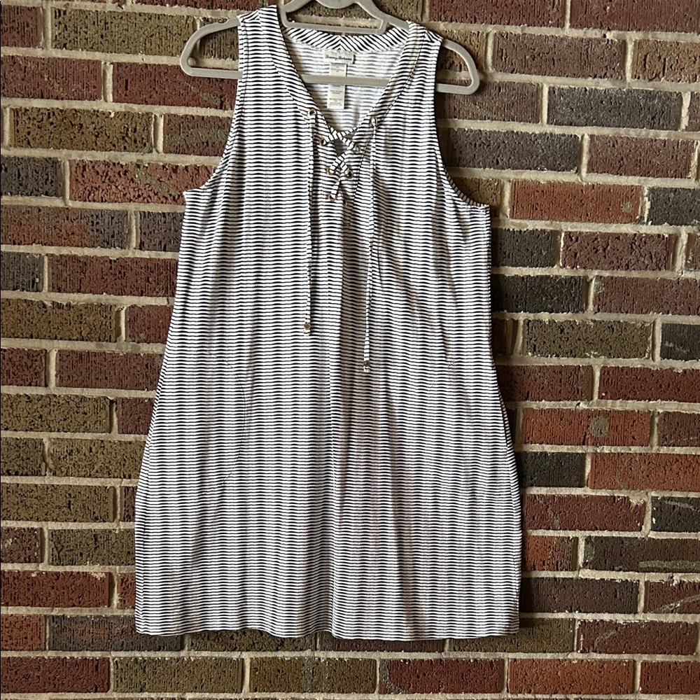 Tommy Bahama Black and White Striped Coverup dress.